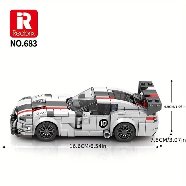Reobrix Viper Süper Spor Araba Yapım Bloğu Lego Seti: 14 Yaş ve Üzeri İçin Yarış Arabası Model Seti, 419 Parça