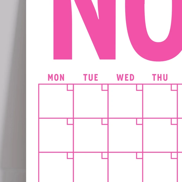 Sürekli Takvim, 12 Aylık Tarihsiz Takvim, Aylık Planlayıcı Takvim, A4, 33 x 48 cm, Undated Monthly Wall Planner, Wall Ca - Resim 7