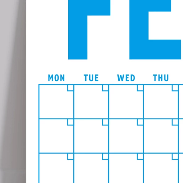 Sürekli Takvim, 12 Aylık Tarihsiz Takvim, Aylık Planlayıcı Takvim, A4, 33 x 48 cm, Undated Monthly Wall Planner, Wall Ca - Resim 5