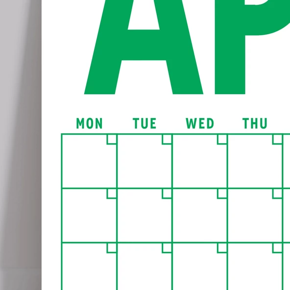 Sürekli Takvim, 12 Aylık Tarihsiz Takvim, Aylık Planlayıcı Takvim, A4, 33 x 48 cm, Undated Monthly Wall Planner, Wall Ca - Resim 6