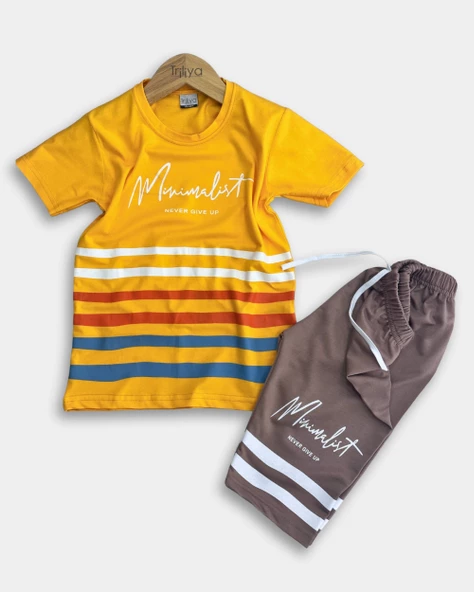 Erkek Çocuk Tişört & Kapri Takımı - Ekonomik Kaliteli Yazlık - 11