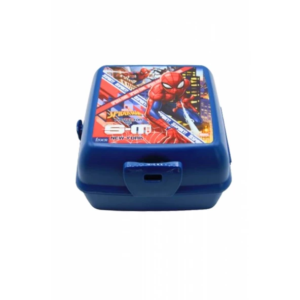 Piev 2 Bölmeli Kilitli Çatal Kaşıklı Spiderman Beslenme Kabı Mavi - 3