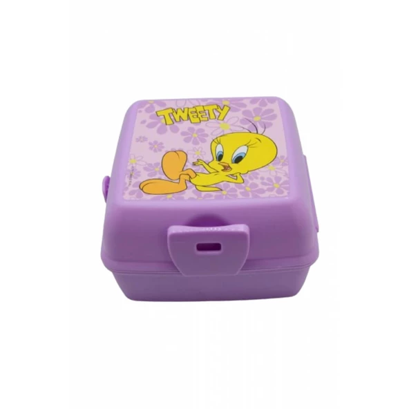 Piev 2 Bölmeli Kilitli Çatal Kaşıklı Tweety Beslenme Kabı Lila - 4