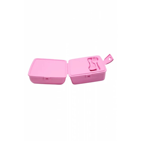 Piev 2 Bölmeli Kilitli Çatal Kaşıklı Unicorn Beslenme Kabı Pembe - 5