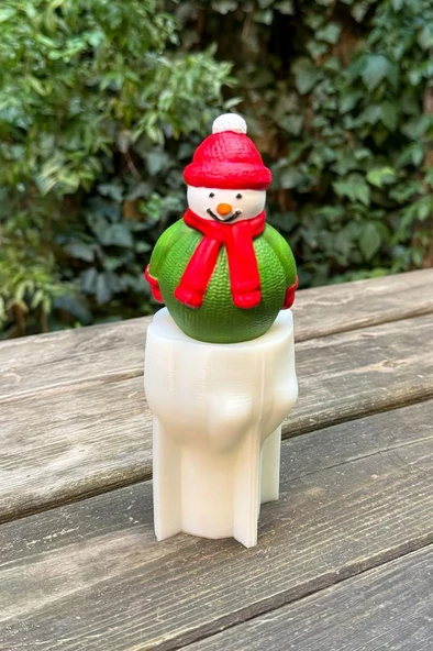 3D Christmas Kardan Adam Silikon Mum Kalıbı ürün görseli