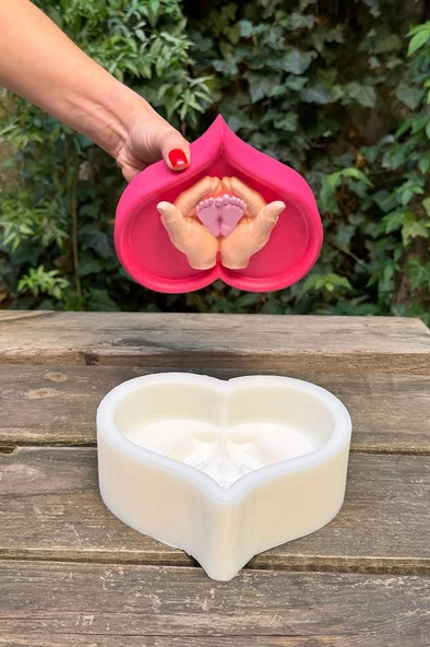 Heart Hands Tekli Silikon Mum Kalıbı - Resim 2
