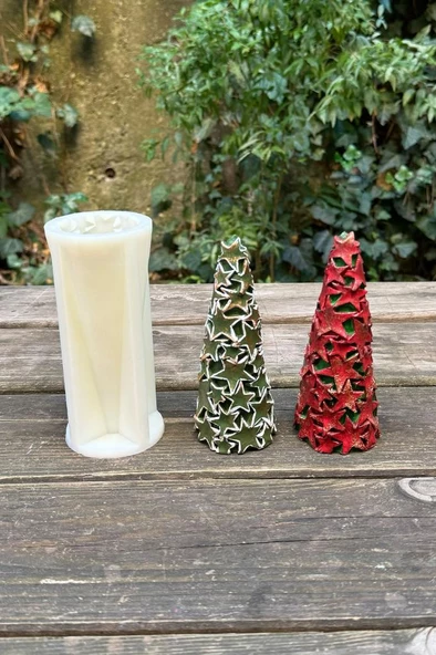 Yıldız Ağacı Silikon Mum Kalıbı - Resim 2