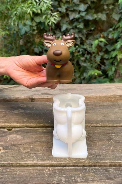 3D Christmas Geyik Silikon Mum Kalıbı - 2