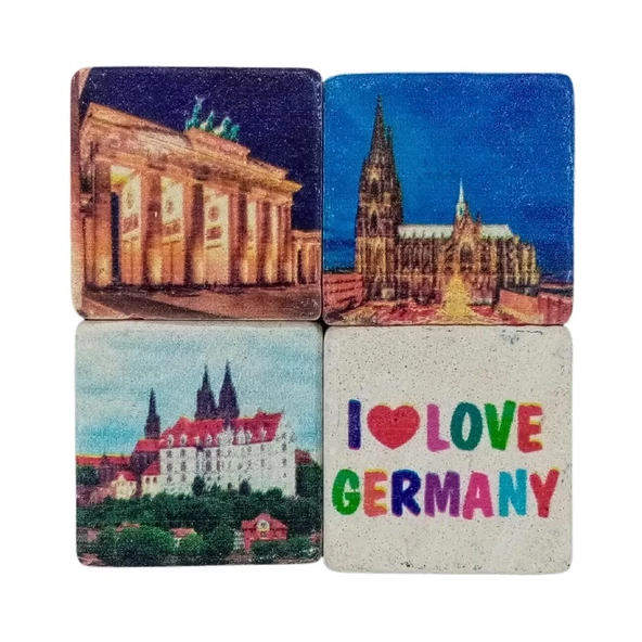 Almanya Temalı Dörtlü Taş Magnet ürün görseli