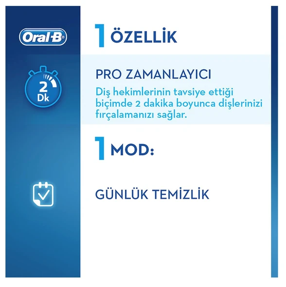 Oral-B D100 Vitality 3D White Pembe Şarjlı Diş Fırçası - 5