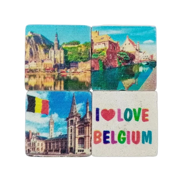 Belçika Temalı Dörtlü Taş Magnet ürün görseli 1