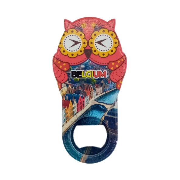 Belçika Temalı Baykuş Magnet Kapak Açacak ürün görseli