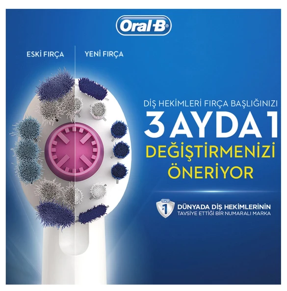 Oral-B D100 Vitality 3D White Pembe Şarjlı Diş Fırçası - 7
