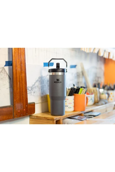 The Iceflow Flip Straw Pipetli 0.89 L Füme Termos Bardak - 4