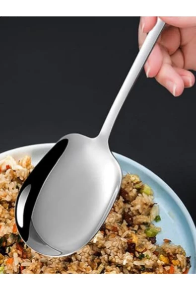 2 adet paslanmaz çelik salata kaşığı, geleneksel pirinç kaşığı, otel restoranları için, - 2