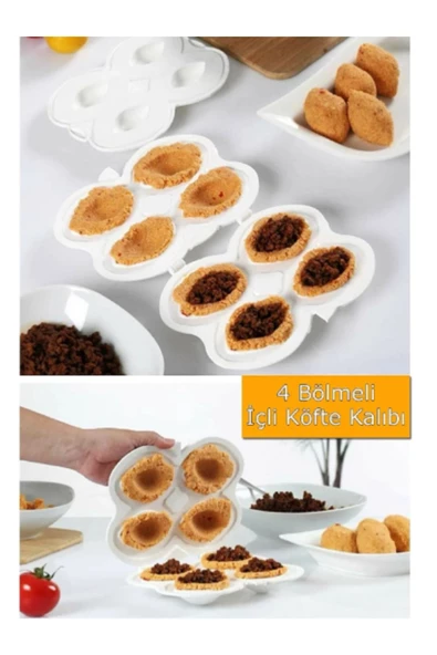 4 Bölmeli Pratik Içli  Köfte Kalıp Içli Köfte Aparatı - 2