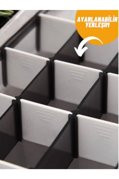 15 Bölmeli Ayarlanabilir Takı Organizer Yüzük Boncuk Kolye Küpe Kutusu - 2