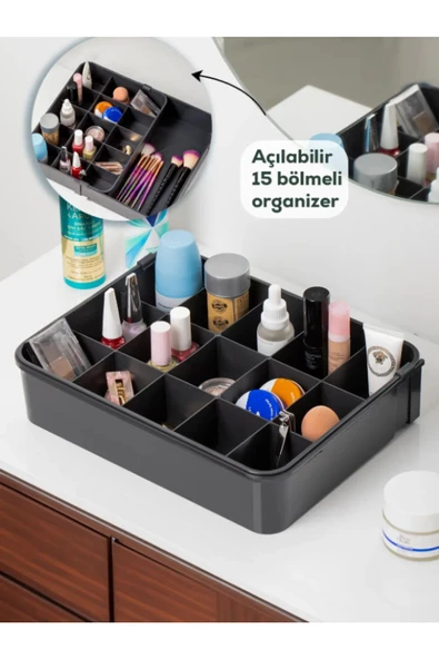 Ayarlanabilir 15 Bölmeli Çok Amaçlı Çekmece İçi Organizer Çekmece Düzenleyici Dolap İçi Düzenleyici - 2