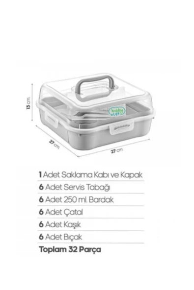 Pratik 32 Parça Lüx Çantalı Piknik Seti (6 Kişilik) - 3