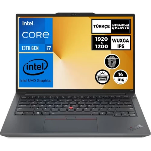 Lenovo ThinkPad E14 Gen 5 i7-1355U 8GB 256GB SSD 14'' WUXGA Freedos Taşınabilir Bilgisayar 21JK0006TX 001