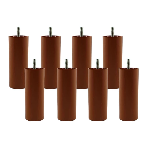 Mobilya Kanepe Koltuk Baza Yükseltme M8 Civatalı İnce Diş Destek Ayağı Ayakları Kahve 10 cm 8 Adet - Resim 5