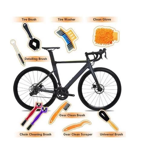 Bike Sky Bisiklet Temizleme Alet Seti, Bisiklet Zinciri Temizleme Fırçası, Dişli Fırça, Her Tür Bisiklet Için Temizleme Aletleri - 2