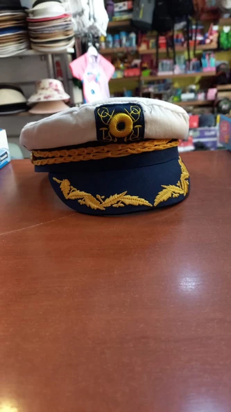 denizçi kapkan şapkası lacivert siperli kaptan şapkası