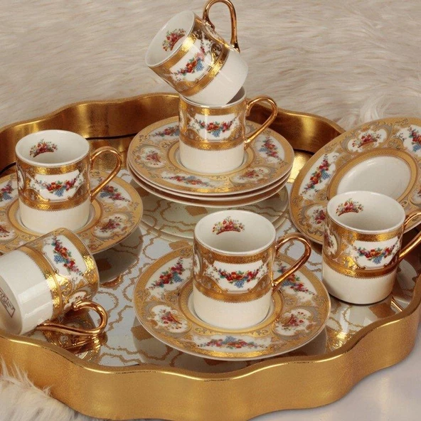 Royking Gold 6 lı Kahve Fincan Takımı MNG 23 - 2