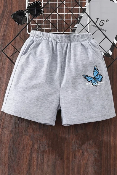 Tasarım Baskılı Pamuk Unisex Penye Short