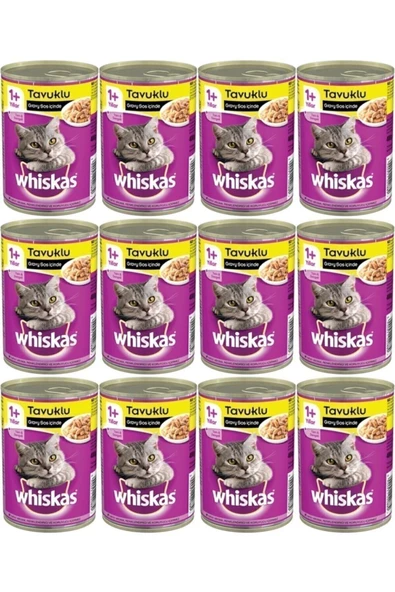 Whiskas Tavuklu Konserve Yetişkin Kedi Maması 12 x 400 G