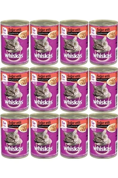 Whiskas Biftekli Konserve Yetişkin Kedi Maması 12 X 400 G