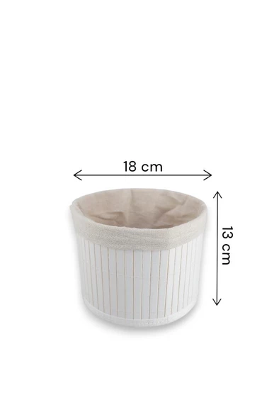 Digithome Bambu Çok Amaçlı Saklama Kutusu Düzenleyici Küçük Boy Organizer Beyaz 18 Cm - CL-6008-4 C1-1-121 - 3