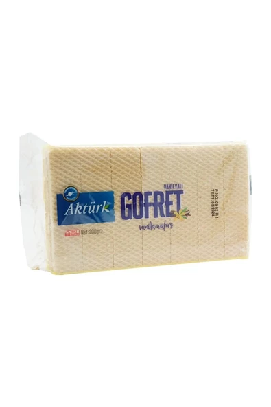 AKTÜRK 6 Adet 200 Gr'lık Vanilyalı Gofret 200gr X 6