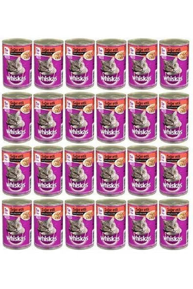 Whiskas Biftekli Konserve Yetişkin Kedi Maması 24 x 400 G