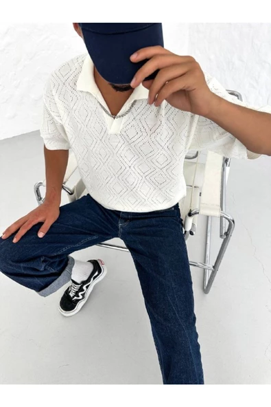 Ajurlu Oversıze Triko T-shirt