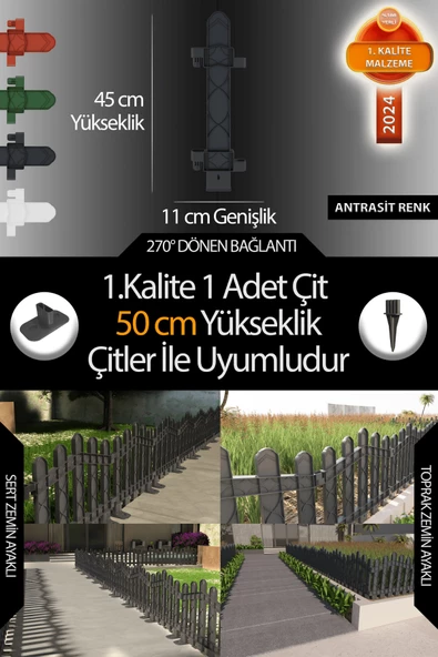 Uzunluk - Köşe - Kenar Tamamlama Çiti (50 Cm Yükseklik Çit ile Uyumludur) - 2