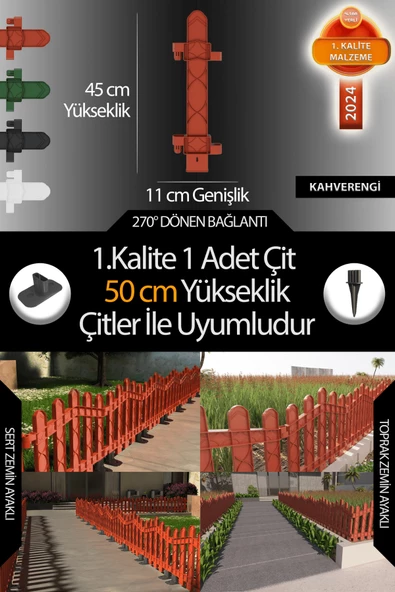 Uzunluk - Köşe - Kenar Tamamlama Çiti (50 Cm Yükseklik Çit ile Uyumludur) - 4
