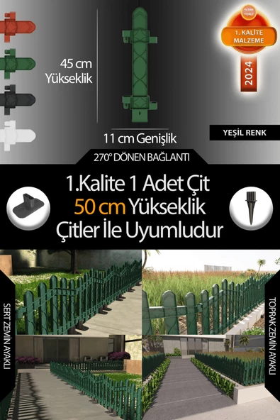 Uzunluk - Köşe - Kenar Tamamlama Çiti (50 Cm Yükseklik Çit ile Uyumludur) - 3