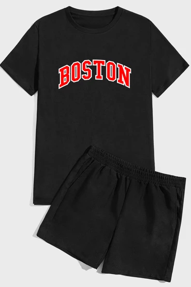 BOSTON Baskı Şort Takım