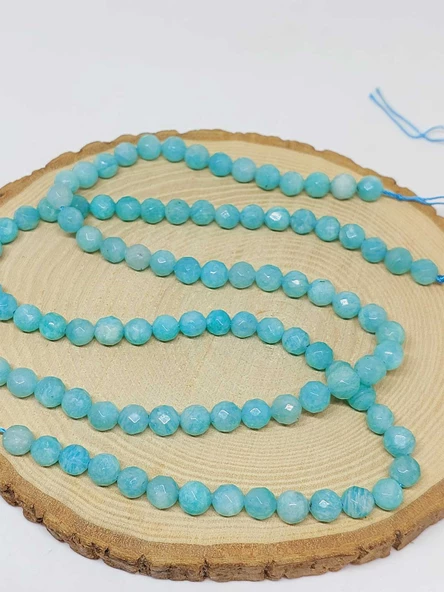 Amazonit Taşı Faset Kesim Dizi 7.5mm (52802) - Resim 3