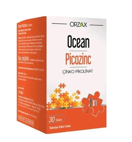 Orzax Ocean Picozinc Takviye Edici Gıda 30 Tablet