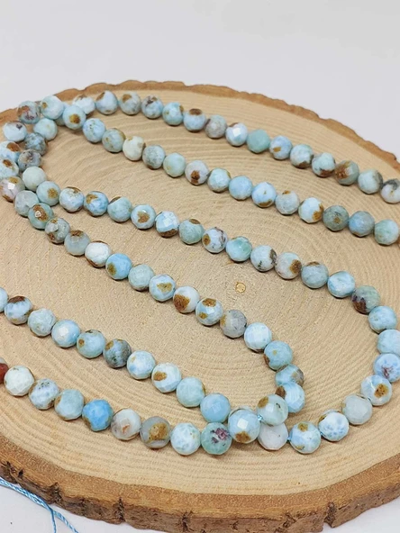 Larimar Taşı Faset Kesim Dizi 7mm (52796) - Resim 3
