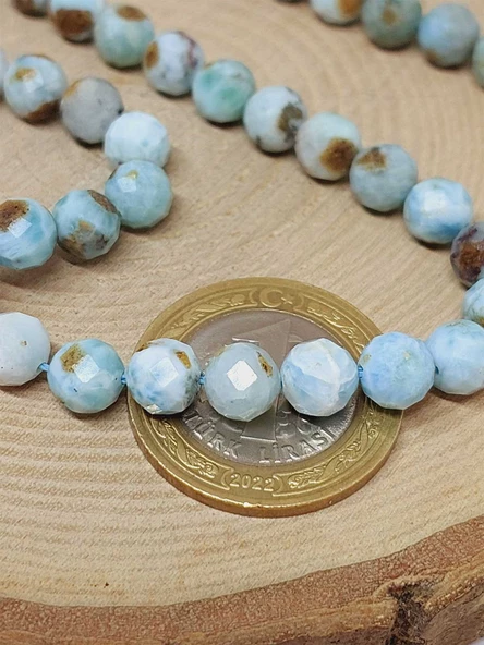 Larimar Taşı Faset Kesim Dizi 7mm (52796) - Resim 2