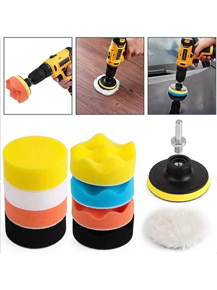 Rodex Pasta Cila Polisaj Süngeri Pedi Seti 115 mm Otomotiv Parlatıcı 11 Parça - 2