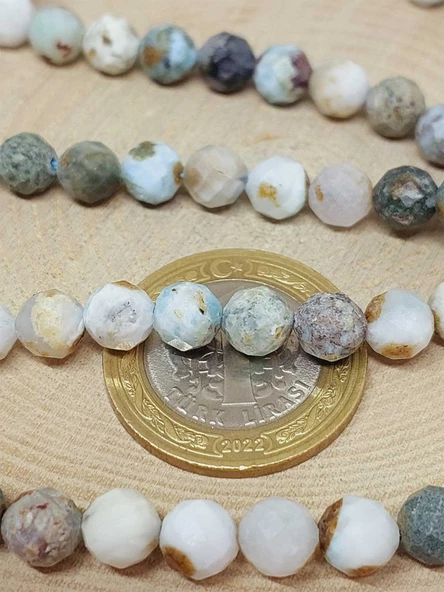 Larimar Taşı Faset Kesim Dizi 7mm (52794) - Resim 2