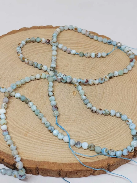 Larimar Taşı Faset Kesim Dizi 4mm (52792) - 3