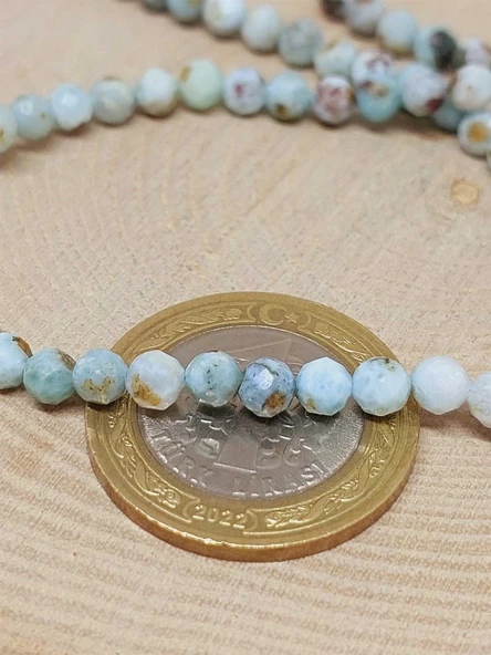 Larimar Taşı Faset Kesim Dizi 4mm (52792) - 2