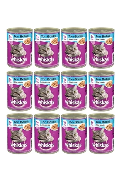 Whiskas Ton Balıklı Konserve Yetişkin Kedi Maması 12 x 400 G