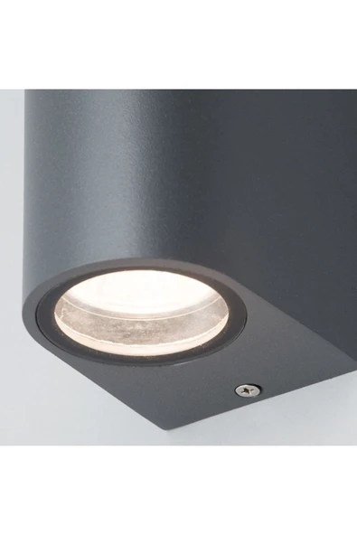 Iki Yönlü Dekoratif Oval Duvar Aplik - Antrasit - Pc Gövde - Ip65 - Gu10 - Z13647 - 6