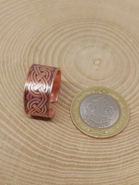 Motifli Bakır Yüzük (Ayarlanabilir) (52784) - Resim 2